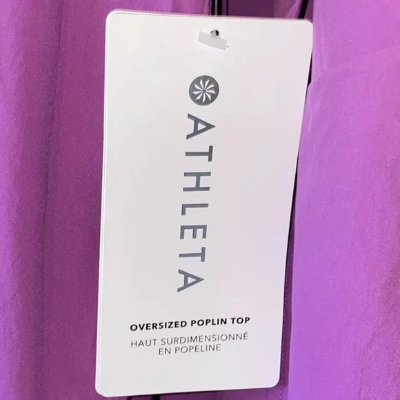 Athleta Oversized Poplin Top in Jazzy Purple Button-Up Shirt, Size 3X - Picture 4 of 6